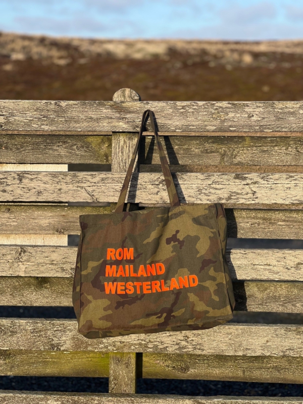 Beach Bag MARE „Rom Mailand Westerland“ in camouflage – Bild 2