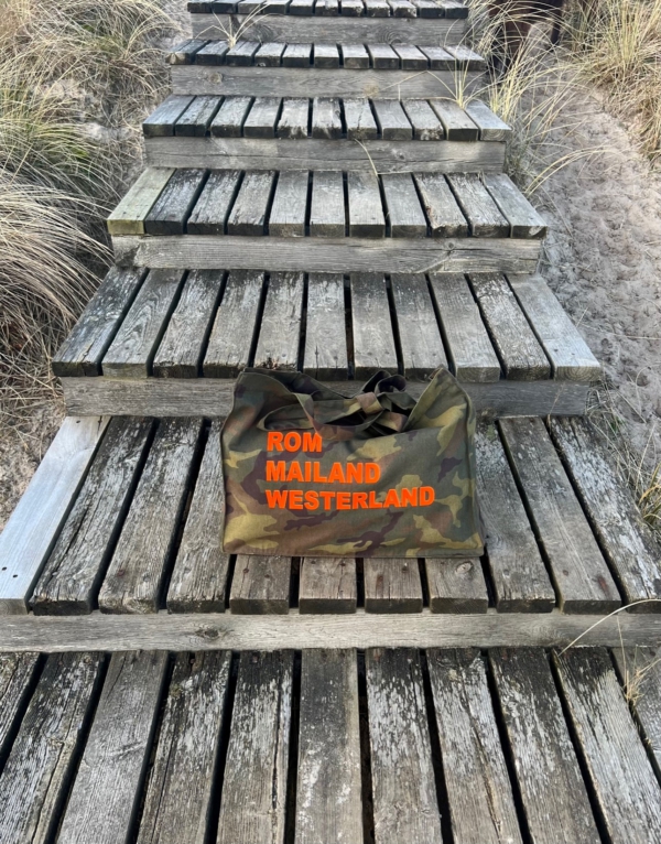 Beach Bag MARE „Rom Mailand Westerland“ in camouflage – Bild 3