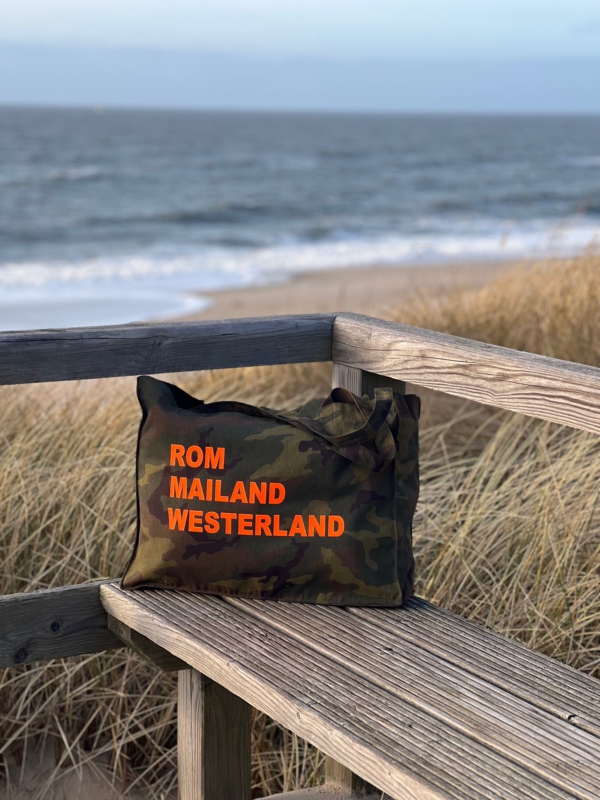Beach Bag MARE „Rom Mailand Westerland“ in camouflage – Bild 4