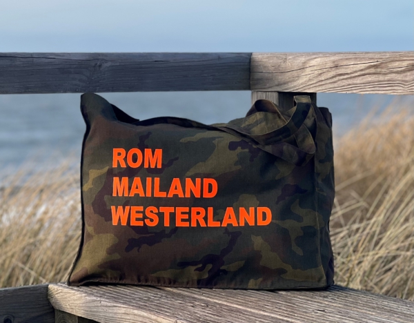 Beach Bag MARE „Rom Mailand Westerland“ in camouflage