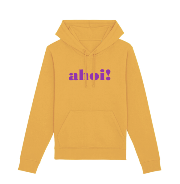 Hoodie LUCA „ahoi!“ in spectra yellow (unisex) – Bild 6