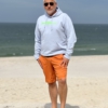 Hoodie LUCA „barfuss am Strand“ in serene blue (unisex)