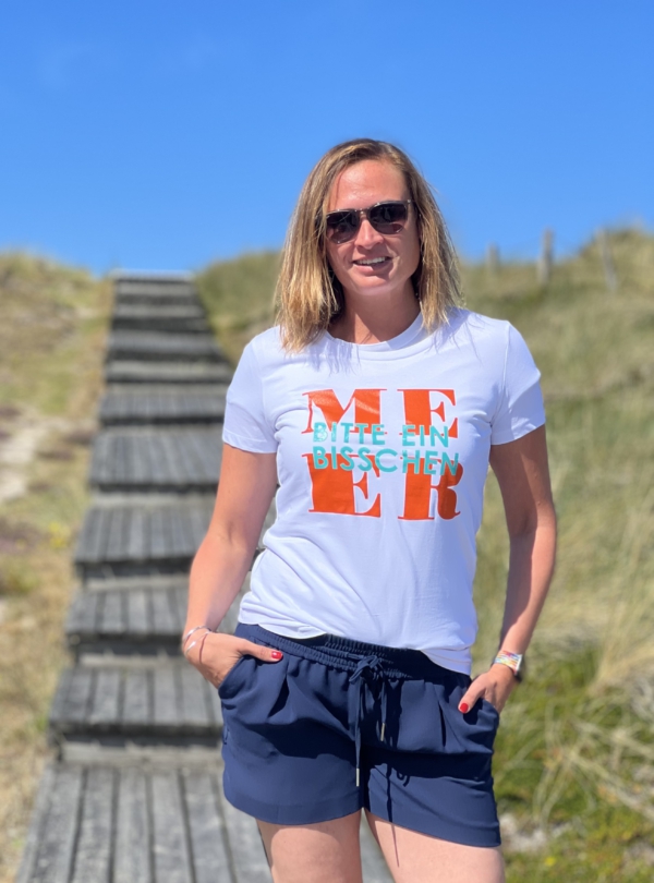 T-Shirt ALVA „bitte ein bisschen Meer“ in weiss