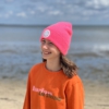 Sweater FINN „barfuss am Strand“ in bright orange (unisex) – Bild 2