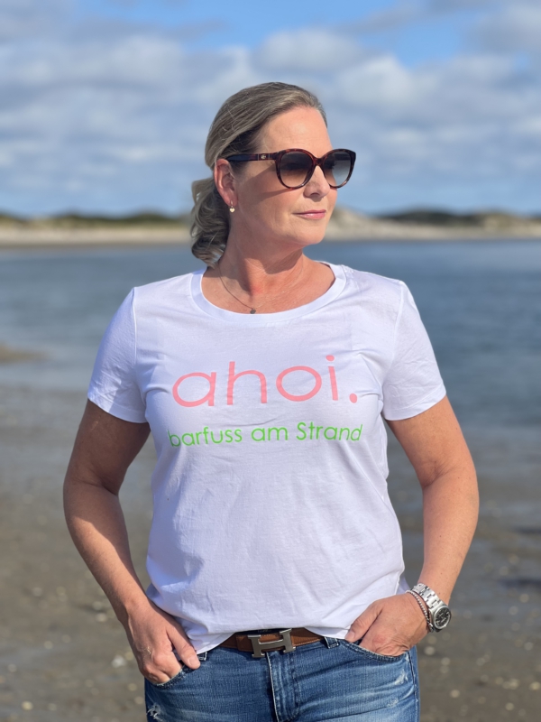 T-Shirt ALVA „ahoi.“ in weiss (women)