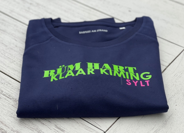 Sweater FRIDA „Rüm Hart Klaar Kiming Sylt“ in navy (women)