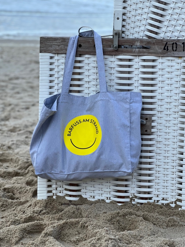 Beach Bag MARE „barfuss am Strand“ in heather grey – Bild 3