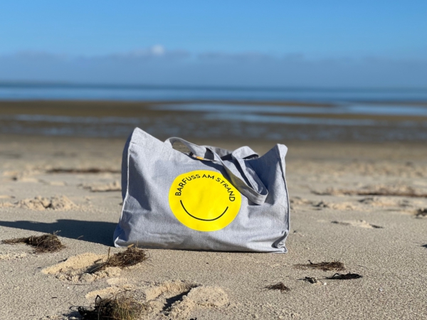 Beach Bag MARE „barfuss am Strand“ in heather grey – Bild 2