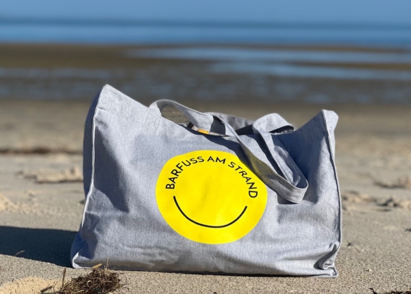 Beach Bag MARE „barfuss am Strand“ in heather grey