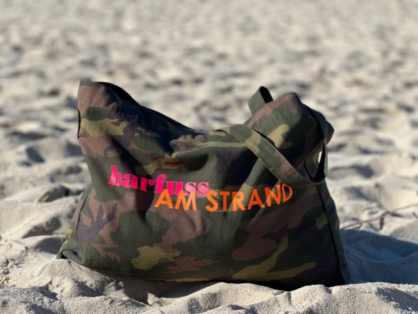 Beach Bag MARE „barfuss am Strand“ in camouflage